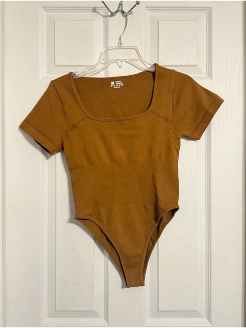 Shapewear Short Sleeve One-Piece Bodysuit in Warm Brown